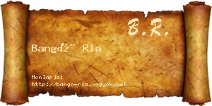 Bangó Ria névjegykártya